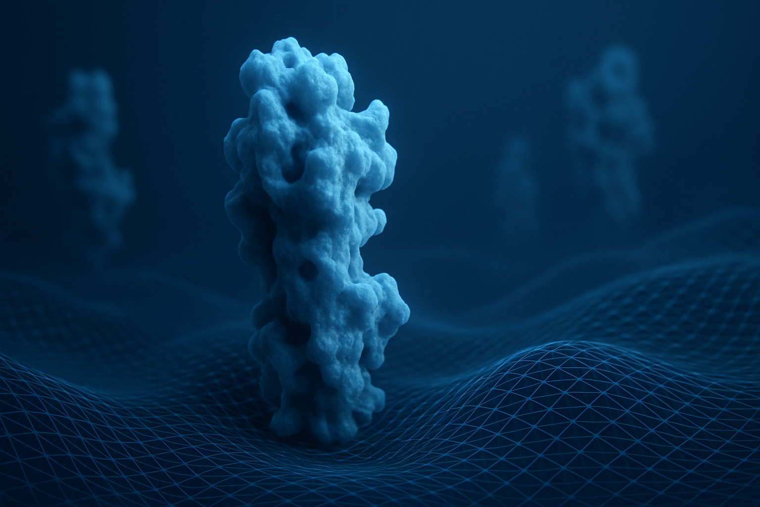 AI-generated protein illustration