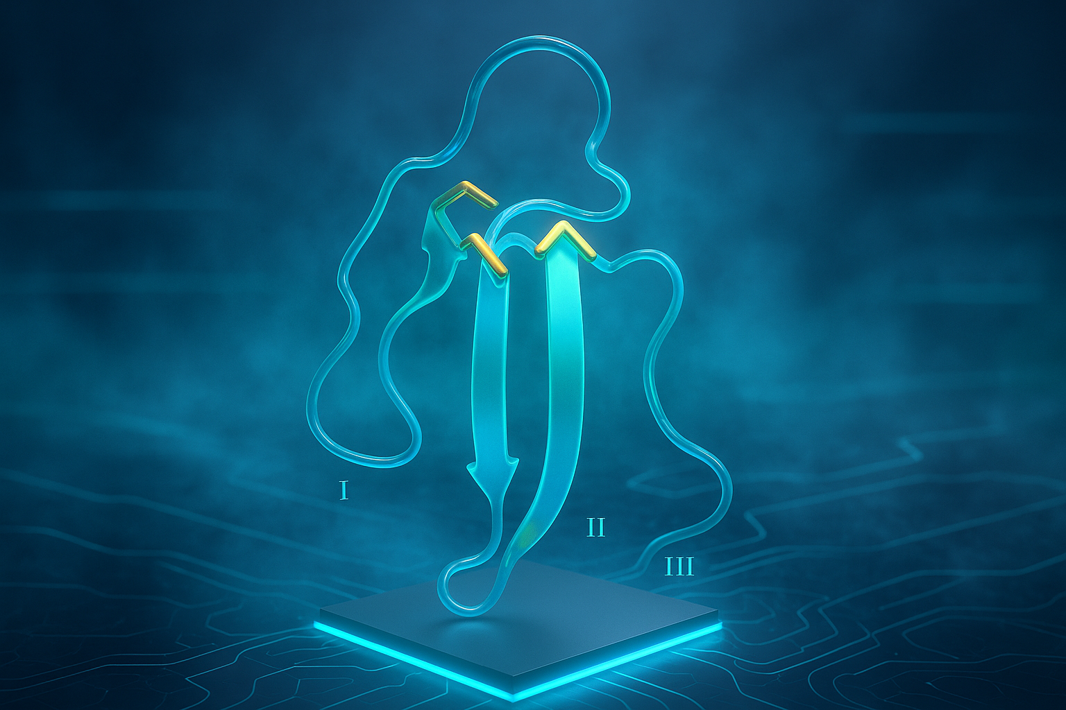 AI-generated protein illustration